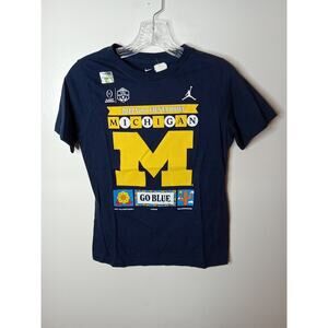 Nike Boy's Medium College Football Jordan Michigan Wolverines T-Shirt, NWT, Blue